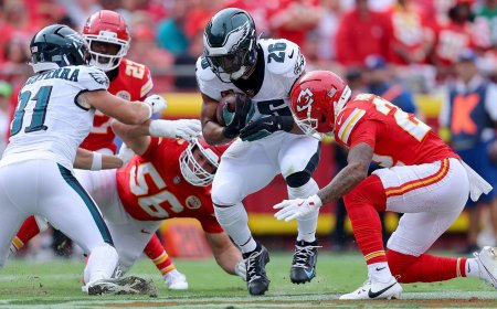 NFL fines Eagles' Saquon Barkley for unnecessary roughness, Chiefs' Travis Kelce for 'obscene gestures'