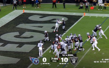 Ashton Jeanty rushes for three-yard TD, extending Raiders' lead over Titans | NFL Highlights