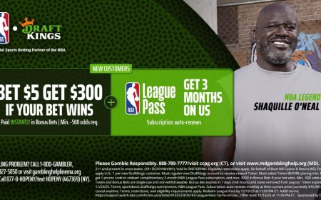 Use DraftKings promo code to get $300 bonus bets, 3 months of NBA League Pass free by picking Steelers on TNF