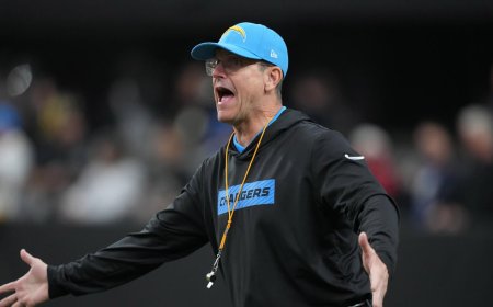 Jim Harbaugh ties NFL record that had stood for 52 years with Chargers' Thursday night win over Vikings
