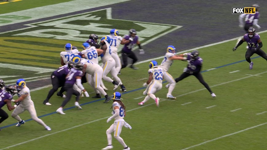 Kyren Williams rushes up the middle for three-yard TD, giving Rams lead over Ravens