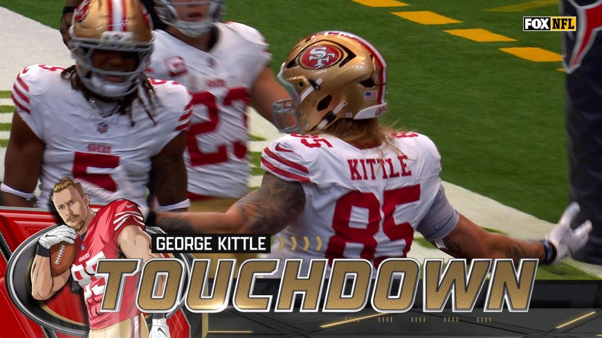 George Kittle hauls in OUTRAGEOUS TD CATCH as 49ers chip away at Texans’ lead | NFL Highlights