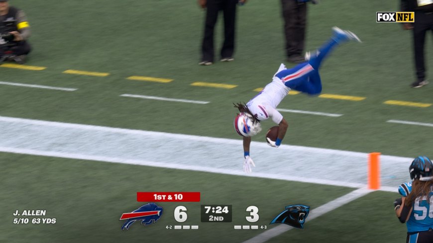 James Cook breaks loose for a 64-yard TD, extending Bills' lead over Panthers | NFL Highlights
