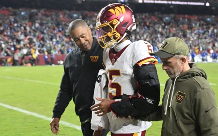 Jayden Daniels injury update: Commanders star QB awaiting MRI for dislocated left elbow vs. Seahawks