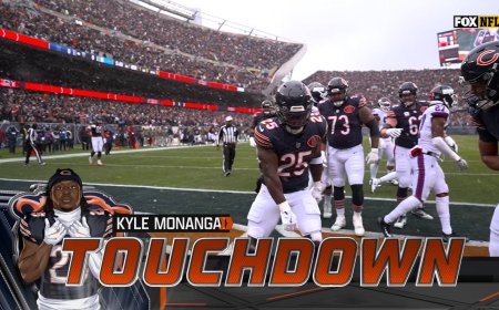 Kyle Monangai rushes for 8-yard TD, giving Bears early lead over Giants | NFL Highlights