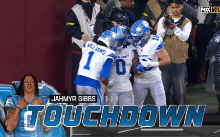 Jahmyr Gibbs rushes for 44-yard TD to extend Lions' lead over Commanders | NFL Highlights