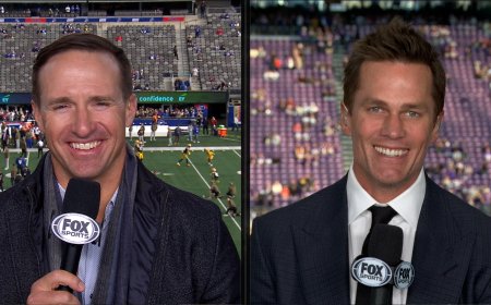 Tom Brady gives broadcasting advice to Drew Brees 🤝 Go Head-to-Head in NFL Trivia | FOX NFL Sunday