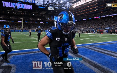 Lions' Jared Goff connects with Amon-Ra St. Brown for 11-yard TD to cut into Giants' lead