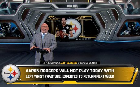 Steelers QB Aaron Rodgers Out vs. Bears, Expected to Play Next Week vs. Bills