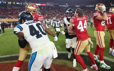 49ers' Jauan Jennings throws postgame punch at Panthers player in retaliation for 'cheap shot' low blow