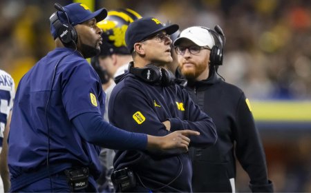 Chargers coach Jim Harbaugh says he's 'still processing' arrest, firing of Sherrone Moore at Michigan