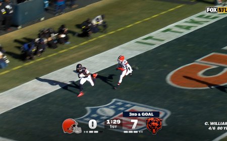 Caleb Williams finds DJ Moore for 3-yard TD, extending Bears' lead over Browns | NFL Highlights